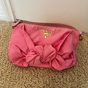 Prada vintage purse with bow. Pink/Begonia